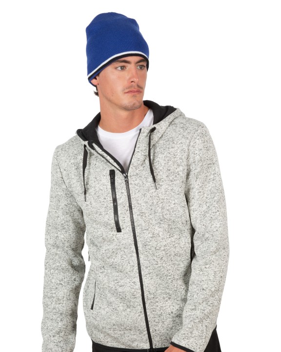 K-UP Beanie Mütze mit Kontrastrand Mütze, Schal & Handschuh personalisierbar