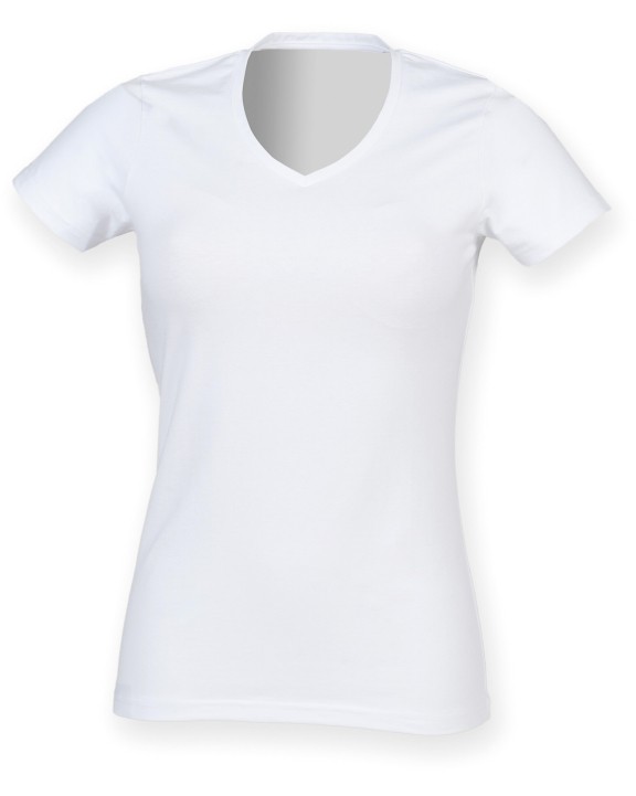 SKINNIFIT Ladies Stretch V-Neck T-Shirt T-Shirt personalisierbar