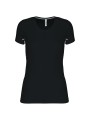 PROACT T-shirt de sport bi-matière manches courtes femme noir/argent personnalisable