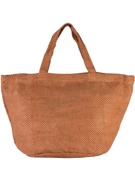KIMOOD Sac cabas en toile de jute teint 100% naturel Natural/Saffron personnalisable