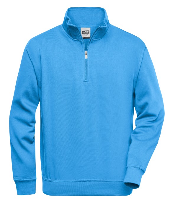 Sweater JAMES & NICHOLSON Workwear Half Zip Sweat voor bedrukking &amp; borduring