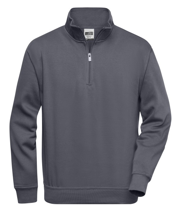 Sweater JAMES & NICHOLSON Workwear Half Zip Sweat voor bedrukking &amp; borduring