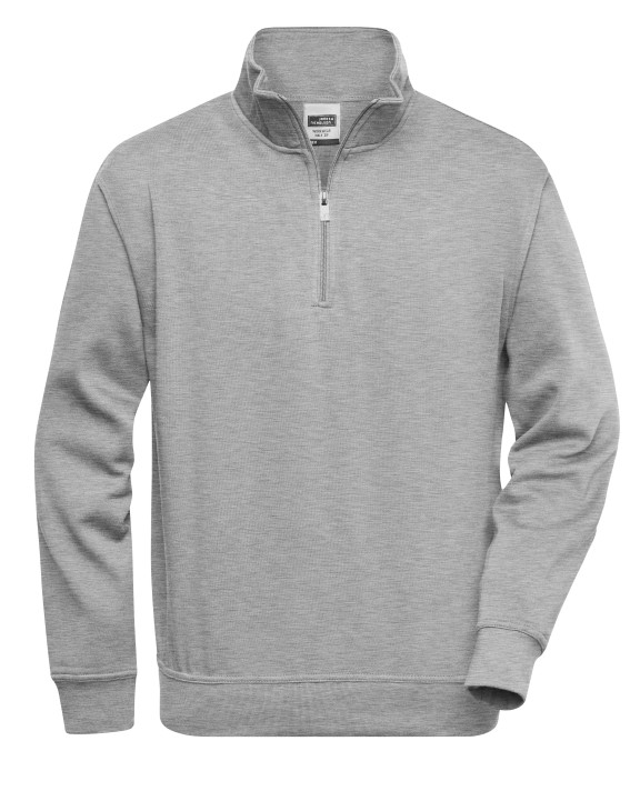 Sweater JAMES & NICHOLSON Workwear Half Zip Sweat voor bedrukking &amp; borduring