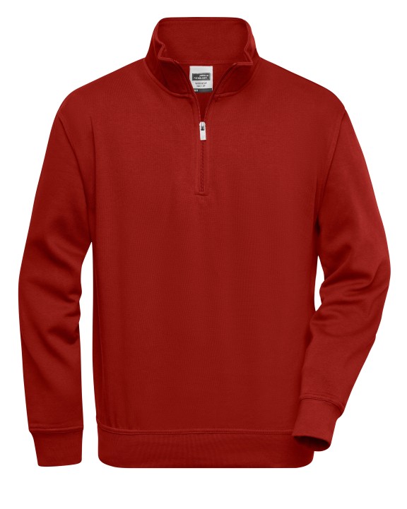 Sweater JAMES & NICHOLSON Workwear Half Zip Sweat voor bedrukking &amp; borduring