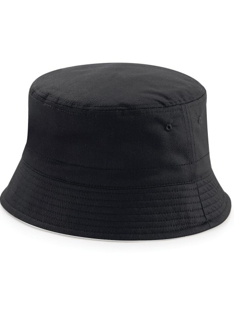 BEECHFIELD REVERSIBLE BUCKET HAT noir/gris clair personnalisable