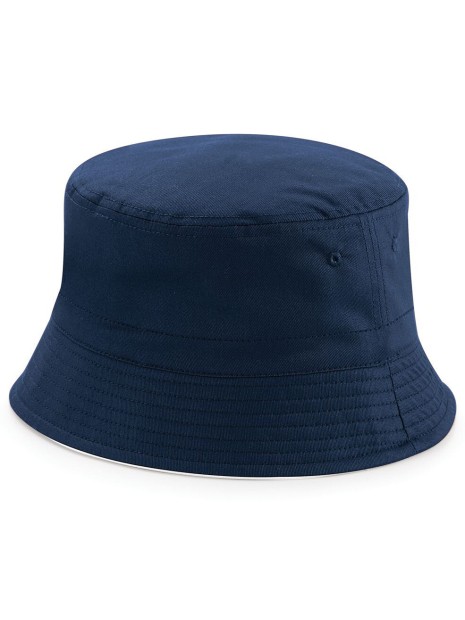 BEECHFIELD REVERSIBLE BUCKET HAT french marine / blanc personnalisable