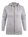PRINTER Overhead 
Sweatshirt Fullzip Femmes gris chiné personnalisable
