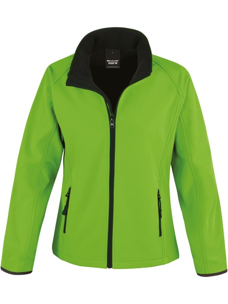 RESULT Veste Softshell Femme Printable VIVID GREEN/BLACK personnalisable