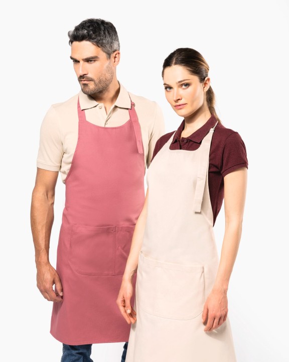 Schort KARIBAN Katoenen schort met zak voor bedrukking &amp; borduring