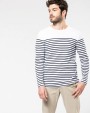 T-shirt KARIBAN Gestreept heren-t-shirt lange mouwen voor bedrukking &amp; borduring