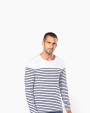 T-shirt KARIBAN Gestreept heren-t-shirt lange mouwen voor bedrukking &amp; borduring