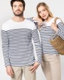 T-shirt KARIBAN Gestreept heren-t-shirt lange mouwen voor bedrukking &amp; borduring