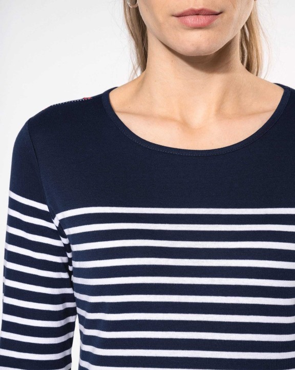 T-shirt personnalisable KARIBAN Marinière manches longues femme