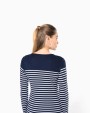 T-shirt KARIBAN Gestreept dames-t-shirt lange mouwen voor bedrukking &amp; borduring