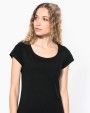 T-shirt KARIBAN Dames-t-shirt korte mouwen met boothals voor bedrukking &amp; borduring
