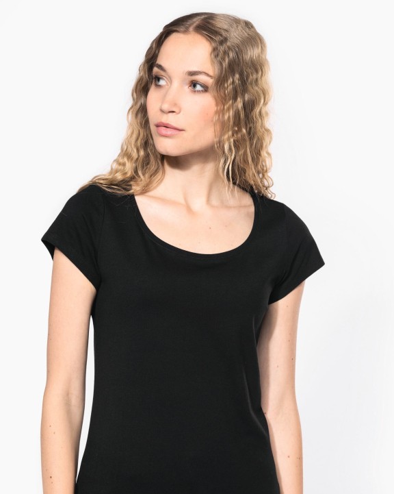 T-shirt KARIBAN Dames-t-shirt korte mouwen met boothals voor bedrukking &amp; borduring