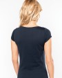 T-shirt KARIBAN Dames-t-shirt korte mouwen met boothals voor bedrukking &amp; borduring