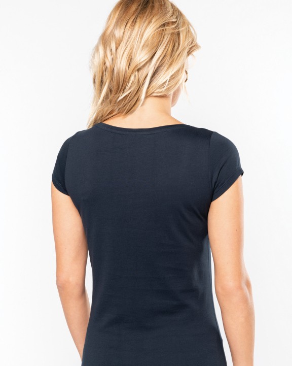 T-shirt KARIBAN Dames-t-shirt korte mouwen met boothals voor bedrukking &amp; borduring