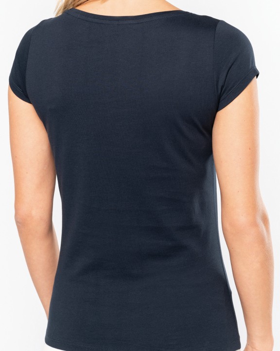 T-shirt KARIBAN Dames-t-shirt korte mouwen met boothals voor bedrukking &amp; borduring