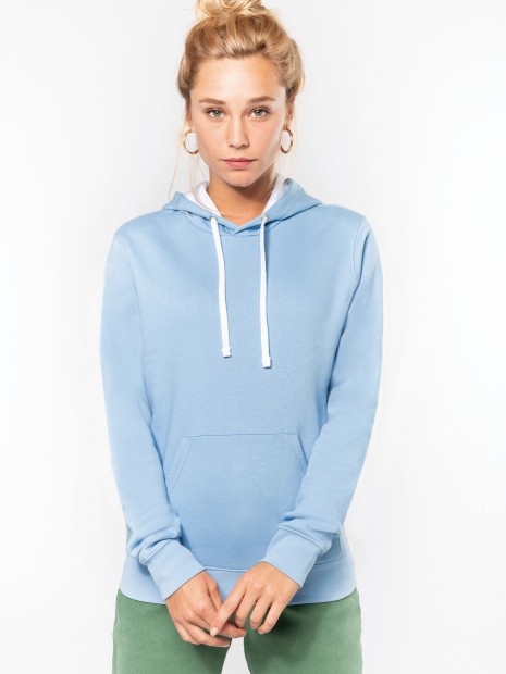 Sweat-shirts à personnaliser KARIBAN Sweat-shirt capuche contrastée femme 