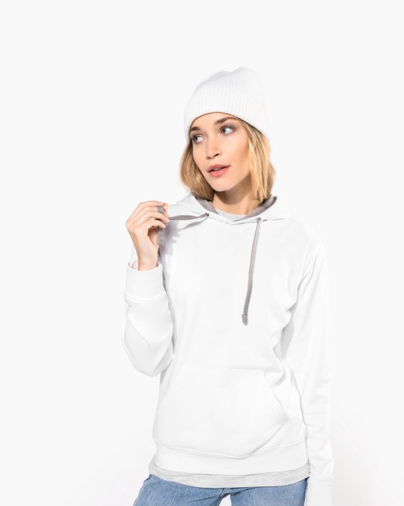 KARIBAN Damen-kapuzensweatshirt bicolor Sweatshirt personalisierbar