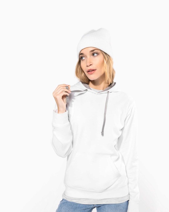 KARIBAN Damen-kapuzensweatshirt bicolor Sweatshirt personalisierbar