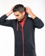 Sweat-shirt personnalisable KARIBAN Sweat-shirt zippé capuche contrastée