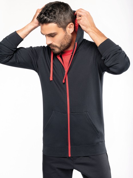Sweat-shirts à personnaliser KARIBAN Sweat-shirt zippé capuche contrastée 