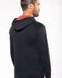 KARIBAN HERREN-KAPUZENSWEATSHIRT BICOLOR mit Reißverschluss Sweatshirt personalisierbar