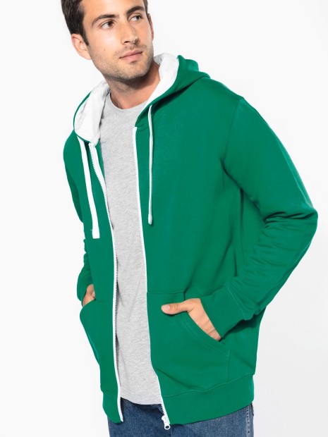 Sweat-shirts à personnaliser KARIBAN Sweat-shirt zippé capuche contrastée 