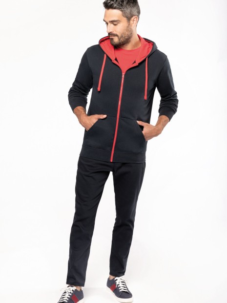 Sweat-shirts à personnaliser KARIBAN Sweat-shirt zippé capuche contrastée 