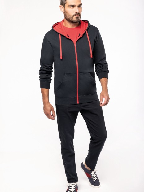 Sweat-shirts à personnaliser KARIBAN Sweat-shirt zippé capuche contrastée 