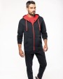 KARIBAN HERREN-KAPUZENSWEATSHIRT BICOLOR mit Reißverschluss Sweatshirt personalisierbar