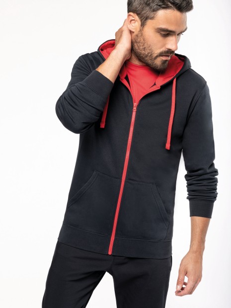 Sweat-shirts à personnaliser KARIBAN Sweat-shirt zippé capuche contrastée 