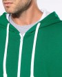 KARIBAN HERREN-KAPUZENSWEATSHIRT BICOLOR mit Reißverschluss Sweatshirt personalisierbar