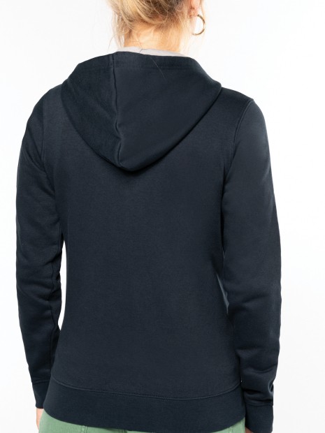 Sweat-shirts à personnaliser KARIBAN Sweat-shirt zippé capuche contrastée femme 
