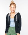 Sweater KARIBAN Damessweater met rits en capuchon in contrasterende kleur voor bedrukking &amp; borduring