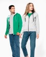 KARIBAN DAMEN-KAPUZENSWEATSHIRT BICOLOR mit Reißverschluss Sweatshirt personalisierbar