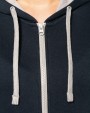 Sweater KARIBAN Damessweater met rits en capuchon in contrasterende kleur voor bedrukking &amp; borduring