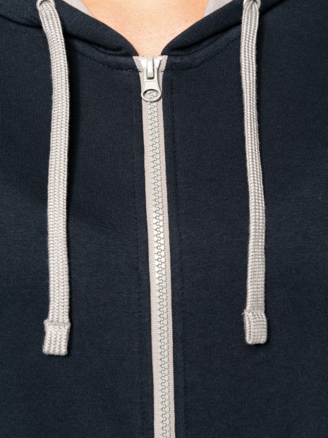 Sweat-shirts à personnaliser KARIBAN Sweat-shirt zippé capuche contrastée femme 