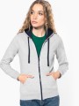 Sweat-shirts à personnaliser KARIBAN Sweat-shirt zippé capuche contrastée femme 