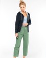 Sweater KARIBAN Damessweater met rits en capuchon in contrasterende kleur voor bedrukking &amp; borduring