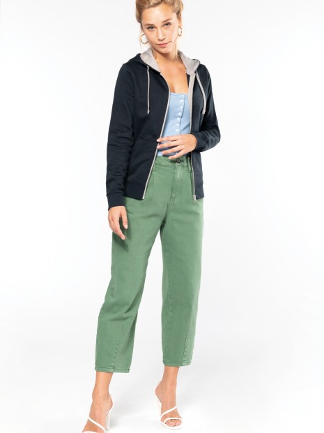Sweat-shirts à personnaliser KARIBAN Sweat-shirt zippé capuche contrastée femme 