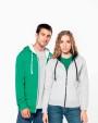 KARIBAN DAMEN-KAPUZENSWEATSHIRT BICOLOR mit Reißverschluss Sweatshirt personalisierbar