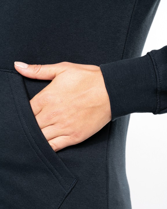 Sweater KARIBAN Damessweater met rits en capuchon in contrasterende kleur voor bedrukking &amp; borduring