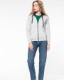 KARIBAN DAMEN-KAPUZENSWEATSHIRT BICOLOR mit Reißverschluss Sweatshirt personalisierbar