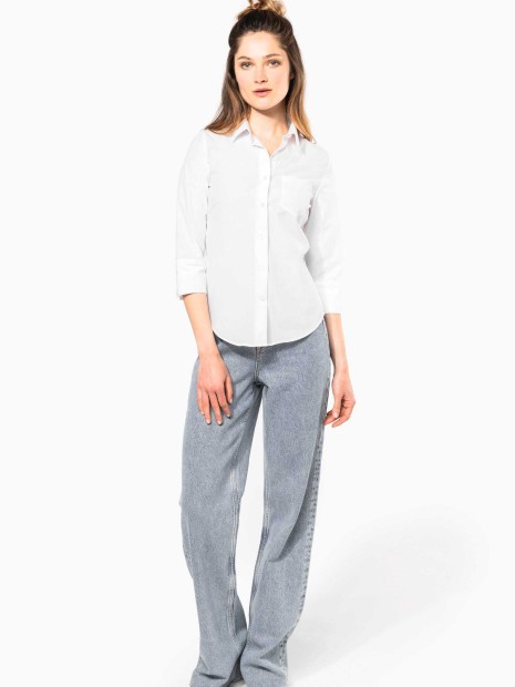 Chemises à personnaliser KARIBAN Chemise popeline polycoton manches 3/4 entretien facile femme 