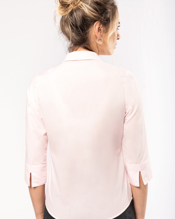 KARIBAN Popeline Hemd Baumwollpolyester 3/4-Ärmel pflegeleicht für Damen Hemd personalisierbar