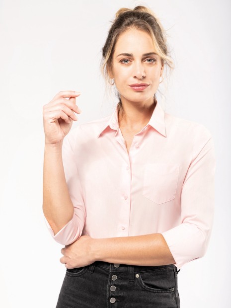Chemises à personnaliser KARIBAN Chemise popeline polycoton manches 3/4 entretien facile femme 