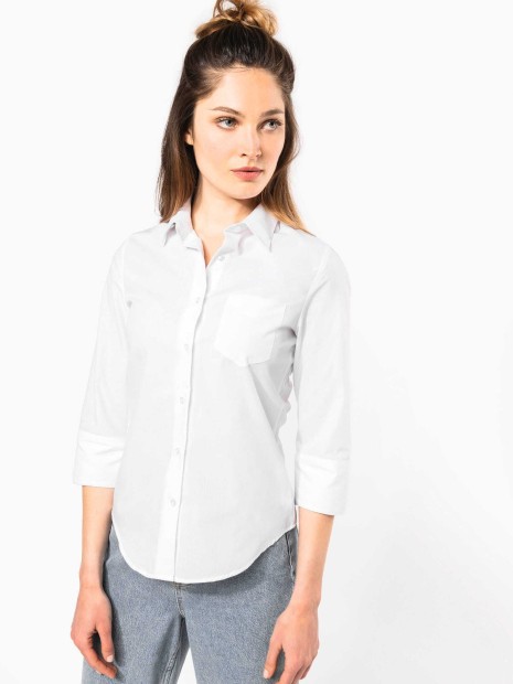 Chemises à personnaliser KARIBAN Chemise popeline polycoton manches 3/4 entretien facile femme 